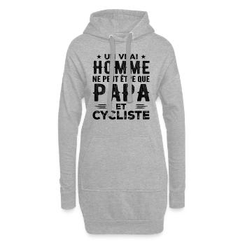 Ein echter Mann ist nur ein Vater und ein Radfahrer - Hoodie-Kleid - Grau meliert - Vorne