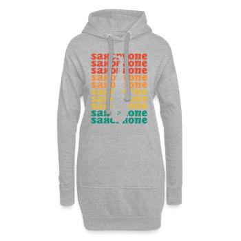 Vintage Musiker Saxophonist Saxophon - Hoodie-Kleid - Grau meliert - Vorne