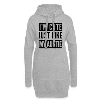 Je suis mignonne comme ma tante - Sweat-shirt à capuche long Femme - gris chiné - Devant