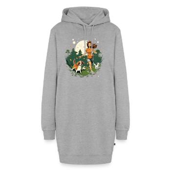 Beagle Mama - Hunde Liebhaberinnen Geschenkidee - Hoodie-Kleid - Grau meliert - Vorne