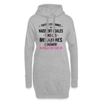Les meilleures femmes deviennent Meilleure Amie - Sweat-shirt à capuche long Femme - gris chiné - Devant