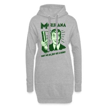 Graphique rétro de marijuana - Sweat-shirt à capuche long Femme - gris chiné - Devant