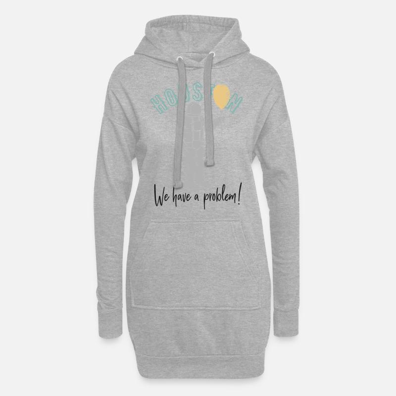 Huston, wir haben ein Problem! - Hoodie-Kleid - Grau meliert