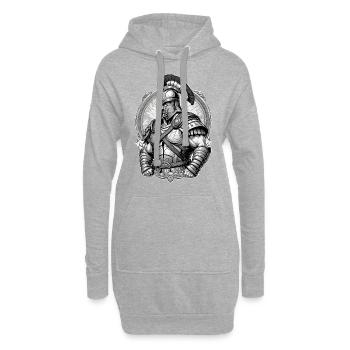 Gladiator Grafik - Hoodie-Kleid - Grau meliert - Vorne
