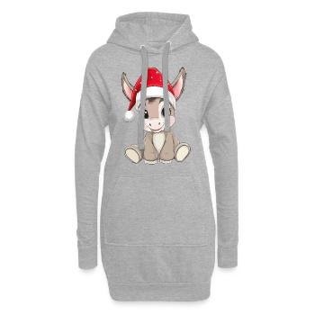 Âne Noël mignon mignon Noël Noël - Sweat-shirt à capuche long Femme - gris chiné - Devant