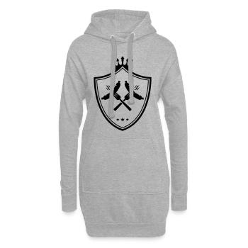bratwurst symbole blason saucisse currywurst - Sweat-shirt à capuche long Femme - gris chiné - Devant