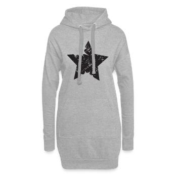 Étoile vintage - Sweat-shirt à capuche long Femme - gris chiné - Devant