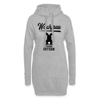 Wachfrau Frohe Ostern Ostergeschenk Wachdienst - Hoodie-Kleid - Grau meliert - Vorne