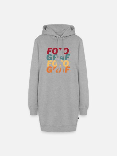 Photograph - Hoodie-Kleid - Grau meliert