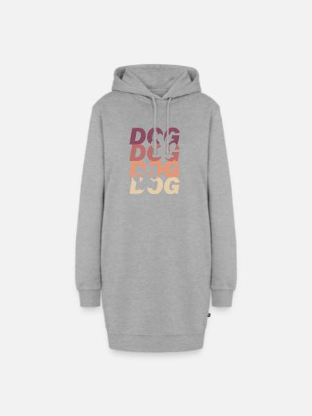 Hunde Pfote - Hoodie-Kleid - Grau meliert