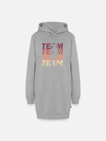 Fußballmannschaft - Hoodie-Kleid - Grau meliert