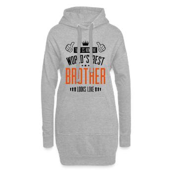 Weltbester Bruder - Hoodie-Kleid - Grau meliert - Vorne