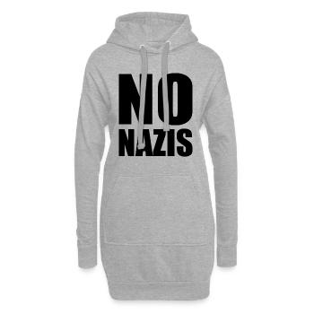 No nazis - Sweat-shirt à capuche long Femme - gris chiné - Devant