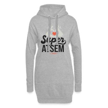 Super ATSEM l unique cadeau atsm - Sweat-shirt à capuche long Femme - gris chiné - Devant