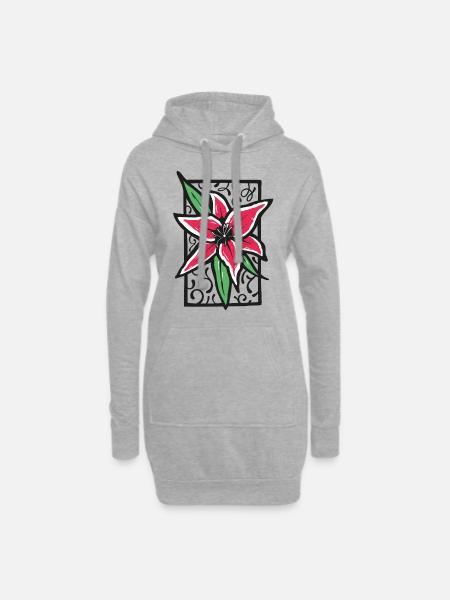 Lily flower - Hoodie Dress - heather grey