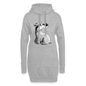 Niedlicher Dachs I Tiermotiv I Tiere Comic - Hoodie-Kleid - Grau meliert - Vorne