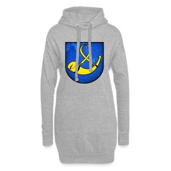 Tychy - Pologne - Sweat-shirt à capuche long Femme - gris chiné - Devant
