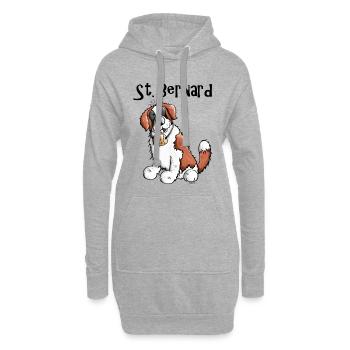 Drôle Saint Bernard - Chien - Sweat-shirt à capuche long Femme - gris chiné - Devant