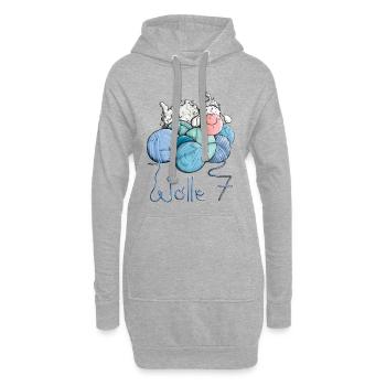 Schaf auf Wolle 7 - Hoodie-Kleid - Grau meliert - Vorne