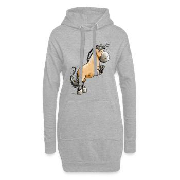 Lustiger Norweger - Hoodie-Kleid - Grau meliert - Vorne