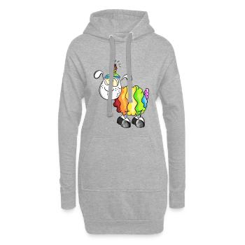 Mignon Sheep - Sweat-shirt à capuche long Femme - gris chiné - Devant