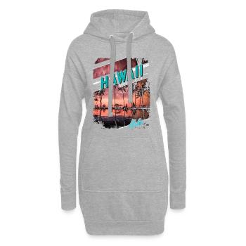 Hawaii Aloha - Hawaiianer - Hoodie-Kleid - Grau meliert - Vorne