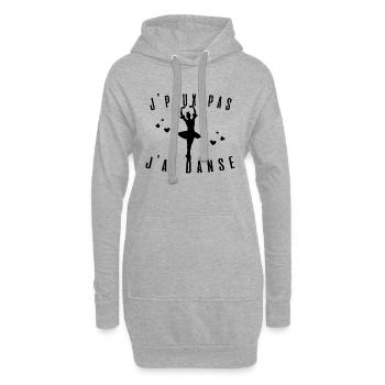 J peux pas j ai danse ballet idée cadeau tshirt - Sweat-shirt à capuche long Femme - gris chiné - Devant