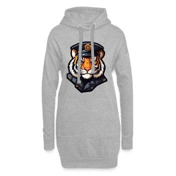 Policière tigre - Sweat-shirt à capuche long Femme - gris chiné - Devant