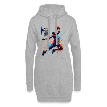 Explosion de Couleurs Basket - T-shirt Artistique - Sweat-shirt à capuche long Femme - gris chiné - Devant