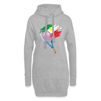 Tennis ITA - Sweat-shirt à capuche long Femme - gris chiné - Devant