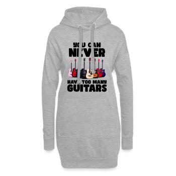 Man kann nie zu viele Gitarren haben # - Hoodie-Kleid - Grau meliert - Vorne