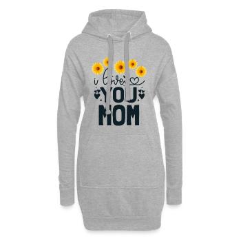 Ich hab dich lieb, Mama - Hoodie-Kleid - Grau meliert - Vorne