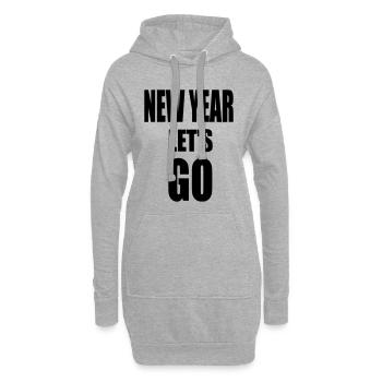 Nouvel An Lâche-PRISE - Slogan de motivation - Sweat-shirt à capuche long Femme - gris chiné - Devant