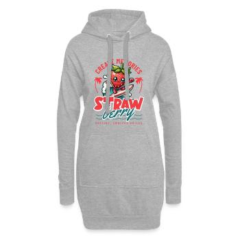 Erdbeer Surfer Erinnerungen - Hoodie-Kleid - Grau meliert - Vorne