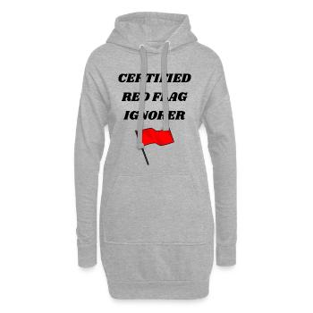 Certifié Red Flag Ignorer - T-shirt unisexe drôle - Sweat-shirt à capuche long Femme - gris chiné - Devant