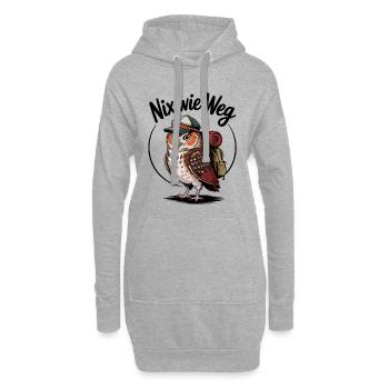 Waldwanderer Eule mit Rucksack - Hoodie-Kleid - Grau meliert - Vorne
