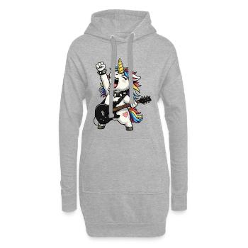 Rock Arc-en-ciel Licorne - Sweat-shirt à capuche long Femme - gris chiné - Devant