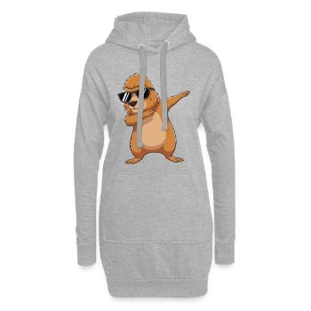 Cool Dabbing Bigfoot Sonnenbrille Cartoon-Kunst - Hoodie-Kleid - Grau meliert - Vorne