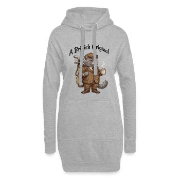 T-shirt drôle de chat britannique à poil court - Sweat-shirt à capuche long Femme - gris chiné - Devant