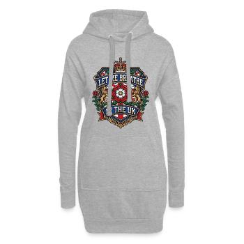 Henry Nowak | Écusson de la Protestation Patriotique Royale au Royaume-Uni - Sweat-shirt à capuche long Femme - gris chiné - Devant