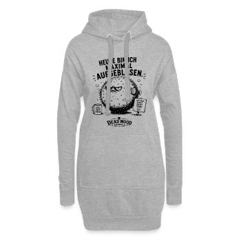 Heute bin ich maximal aufgeblasen  - Hoodie-Kleid - Grau meliert - Vorne