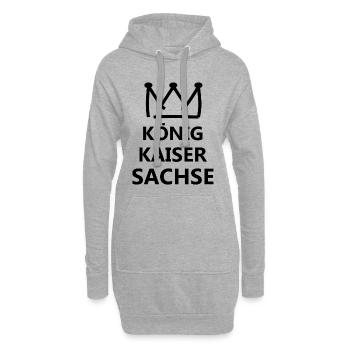 Sachsen König Krone Logo - Hoodie-Kleid - Grau meliert - Vorne