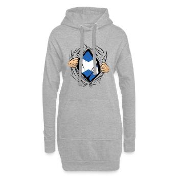 Schottland Flagge Schottische Fahne Alba GB UK - Hoodie-Kleid - Grau meliert - Vorne