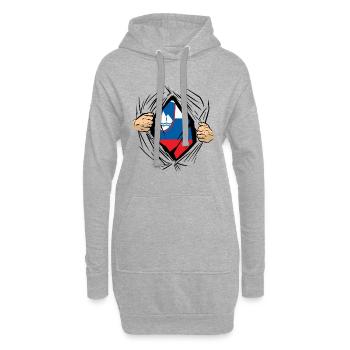 Slowenien Flagge Balkan Slowenische Fahne Vintage - Hoodie-Kleid - Grau meliert - Vorne