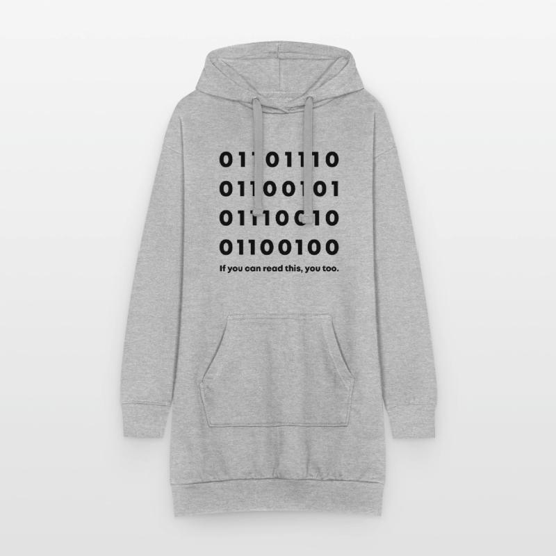 Binary Code Nerd Hoodie Dress