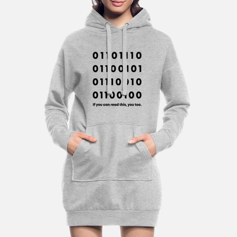 Binary Code Nerd Hoodie Dress