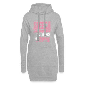 Sprachtherapie Sprachpathologe T-Shirt - Hoodie-Kleid - Grau meliert - Vorne
