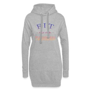 Fit wie ein Turnschuh --Fitness - Trainig - Gym - Hoodie-Kleid - Grau meliert - Vorne