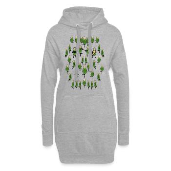 mouton dansant avec un groupe de musique - Sweat-shirt à capuche long Femme - gris chiné - Devant