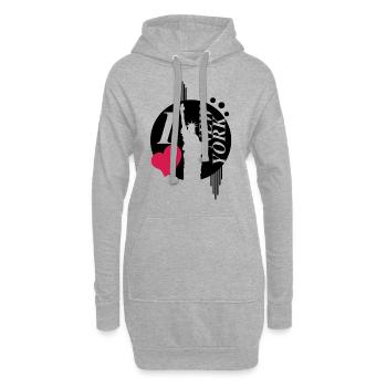 Ich liebe New York - Hoodie-Kleid - Grau meliert - Vorne